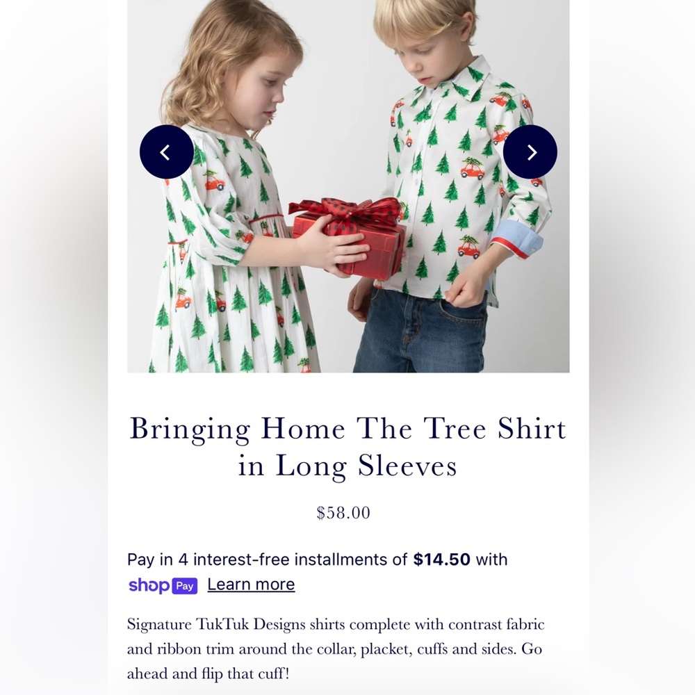 Tuk-Tuk Designs "Bringing Home the Tree" Shirt Sz 11-12 w MEASUREMENTS Xmas - Picture 9 of 15